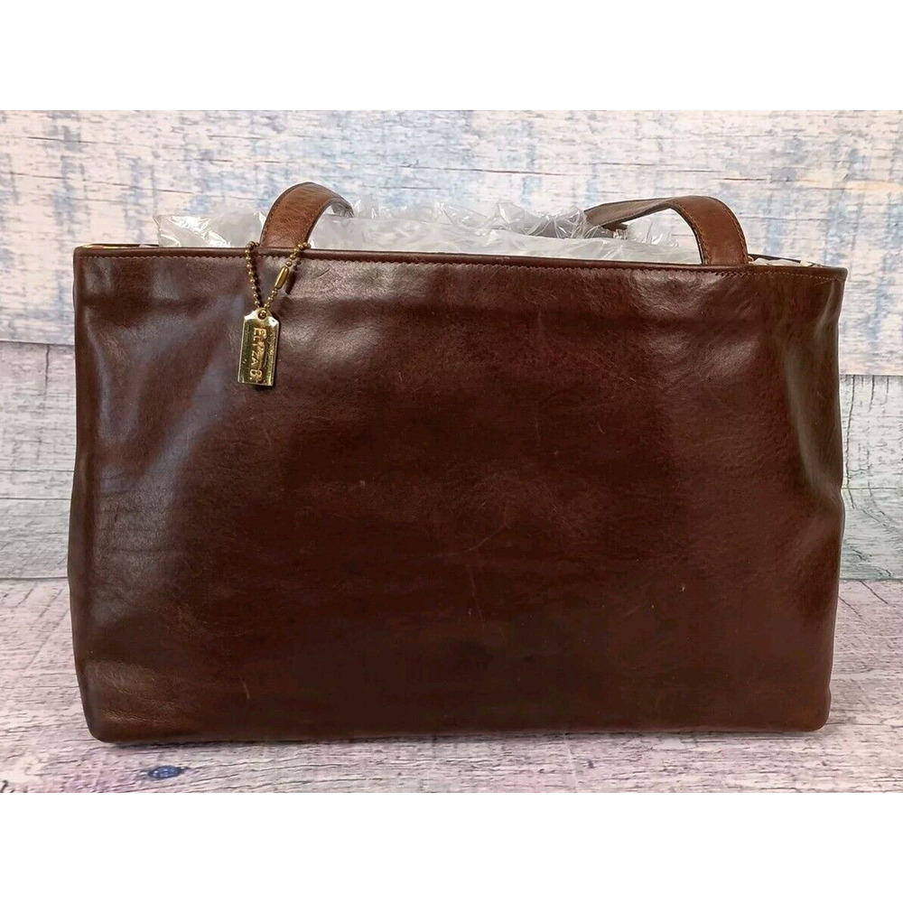 Eliza B Brown Leather Snap Tote Handbag Purse Handmade Leather Man Ltd